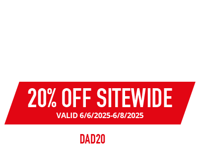 Father's Day Sale. Whether he's grinding through workouts or chasin the kids around the yard, he shows up every day. This Father's Day, get him something that does too.  20% OFF SITEWIDE. Valid 6/4/2025-6/7/2025