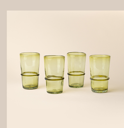 Banded Glassware Tall Tumbler Set