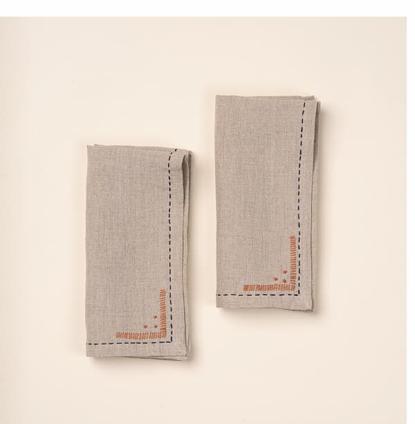 Stitched Napkins in Oatmeal