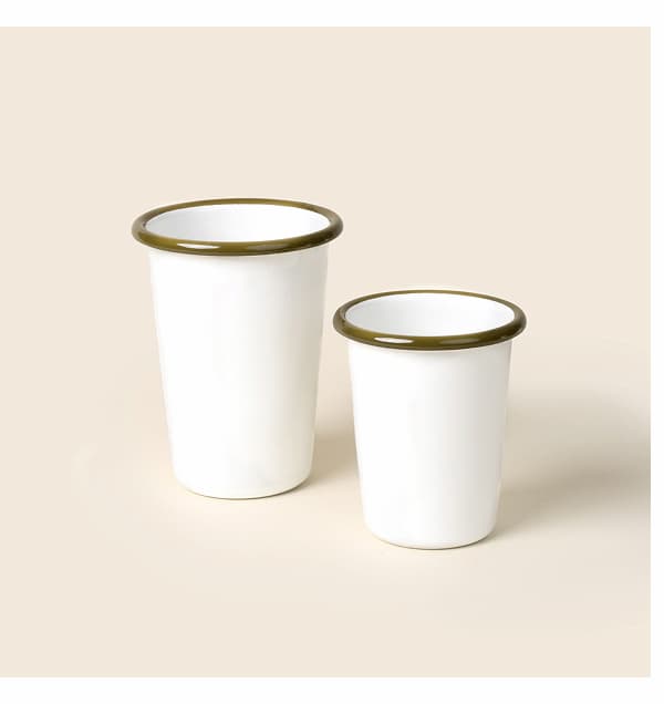 Enamel Drinkware in Chive
