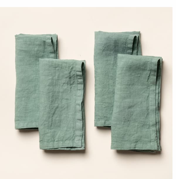 Italian Linen Napkins in Lagoon