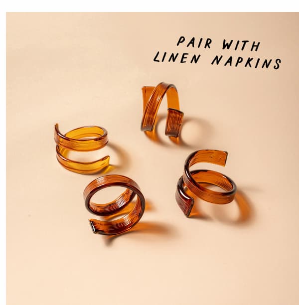 Glass twist Napkin Rings