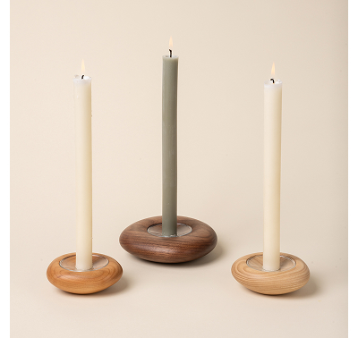 Sculptured Wood Taper Holders