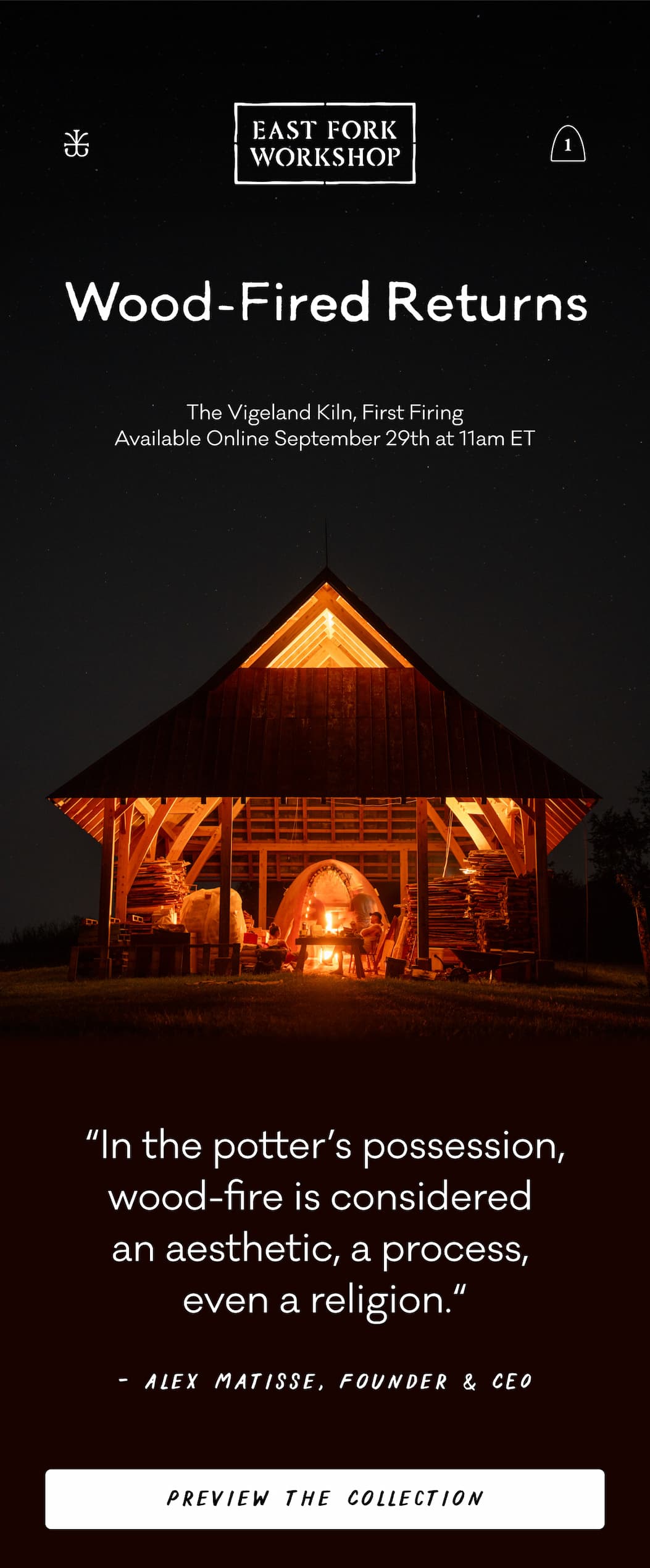 Wood-Fired Returns - The Vigeland Kiln, First Firing Available Online September 29th at 11am ET