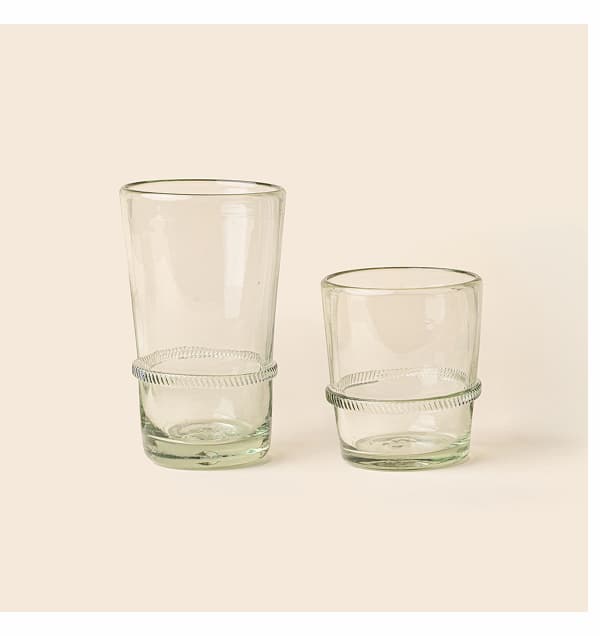 Banded Recycled Glassware