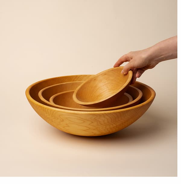Wood Bowl Nesting Set in Maple