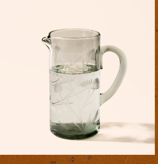 Etched Thistle Pitcher