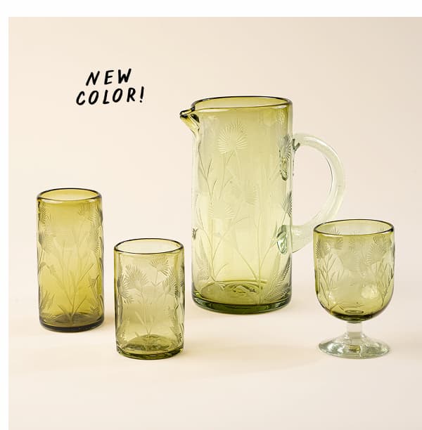 Etched Thistle in Olive