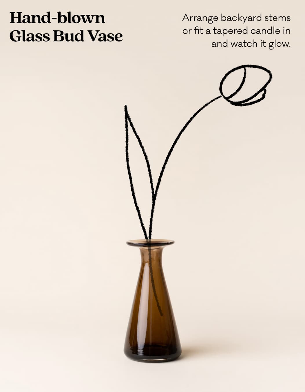 Hand Blown Glass Bud Vase