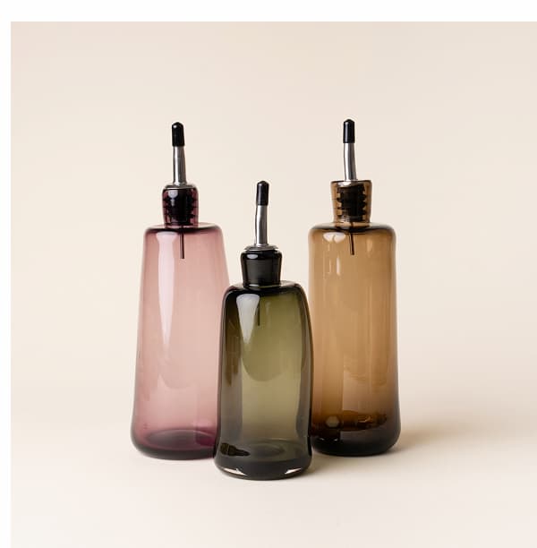 Hand Blown Glass Cruet in Wheat