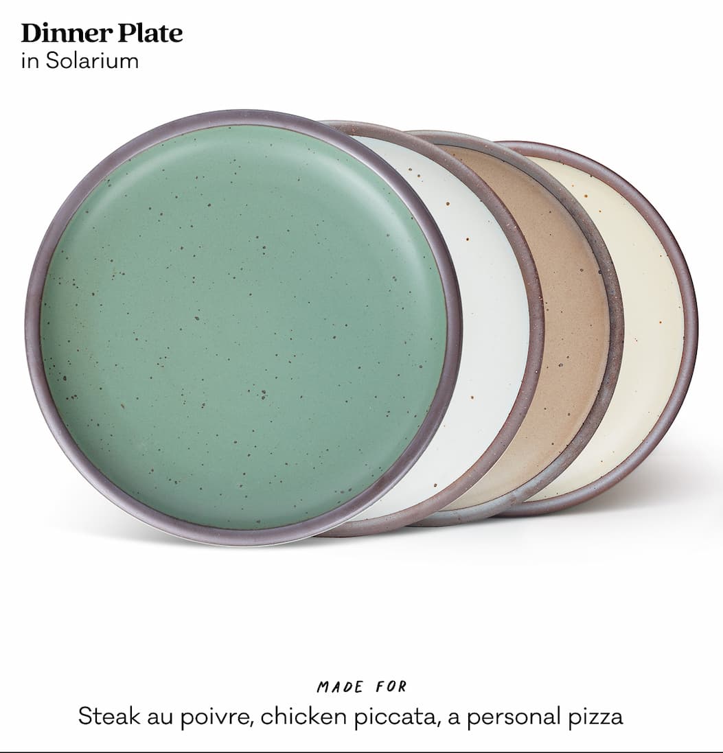 Dinner Plate in Solarium - Made for Steak au Poivre, chicken piccata, a personal pizza