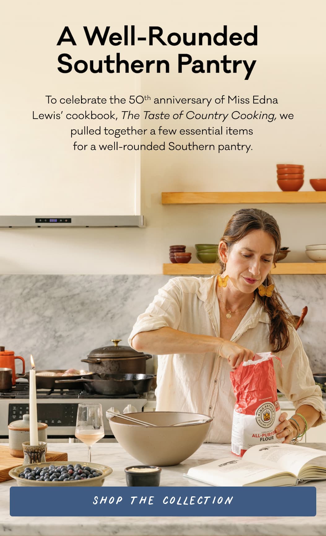 A Well-Rounded Southern Pantry - To celebrate the 50th anniversary of Miss Edna  Lewis’ cookbook, The Taste of Country Cooking, we pulled together a few essential items  for a well-rounded Southern pantry.