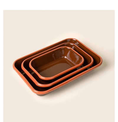 Enamelware Trays in Campfire Enamelware Trays in Campfire