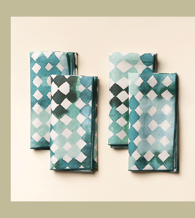 Watercolor Diamond Table Linens