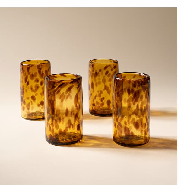 Hand blown glass tumblers