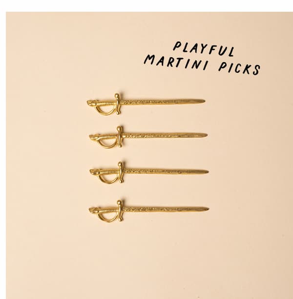 Brass Sword Martini Pick