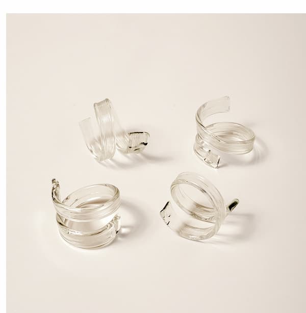 Glass Twist Napkin Rings