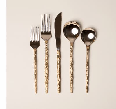 Sand Drip Brass Flatware