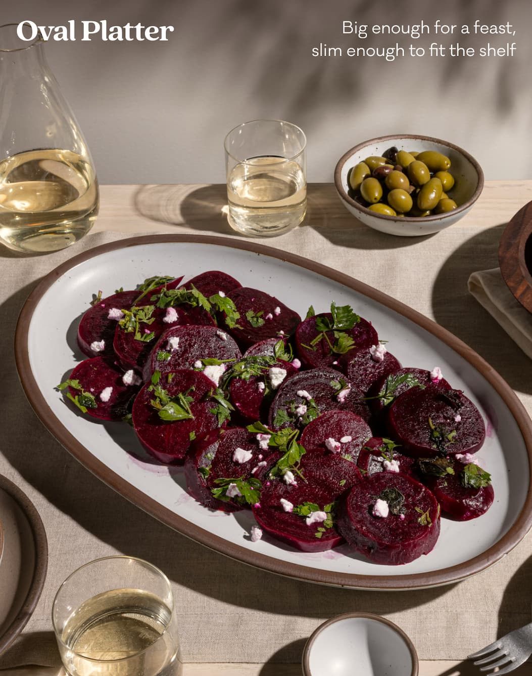 Oval Platter - Big enough for a feast, slim enough to fit the shelf