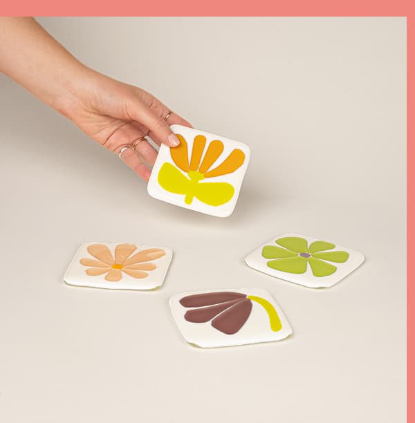 Glass Flower Coasters Glass Flower Coasters