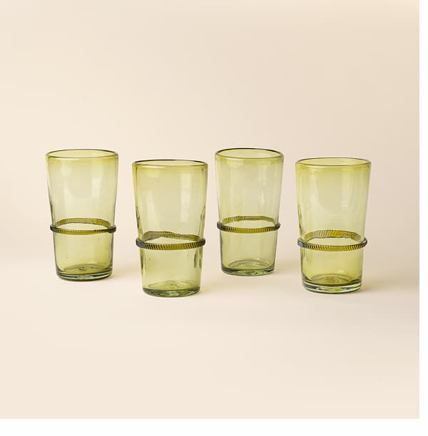 Banded Recycled Glassware