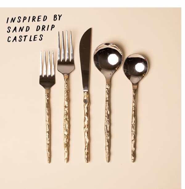 Sand Drip Brass Flatware