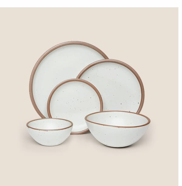 Potter's Bowl Dinner Set in Eggshell