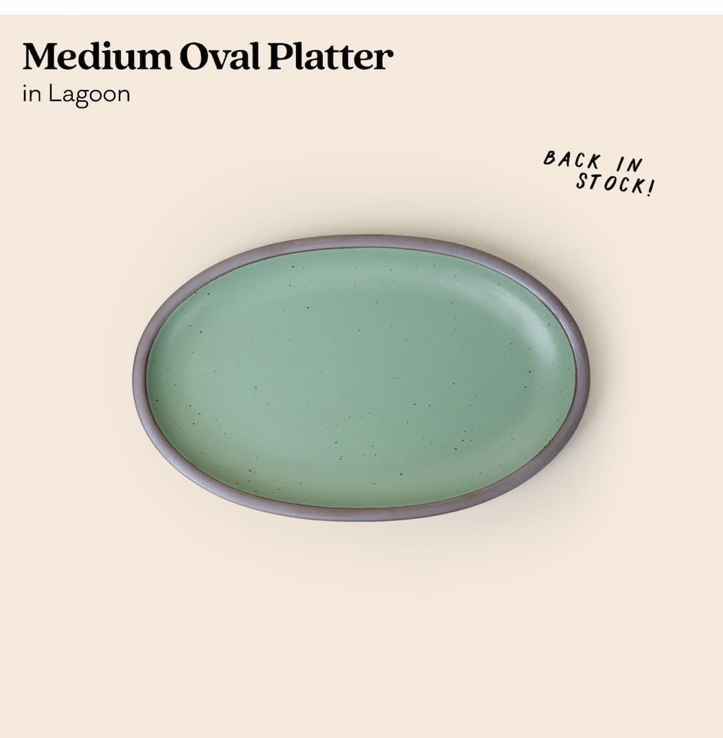 Medium Oval Platter in Lagoon - Back in Stock