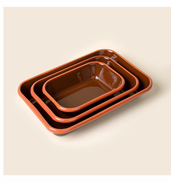 Enamel Bakeware Nesting Set in Campfire