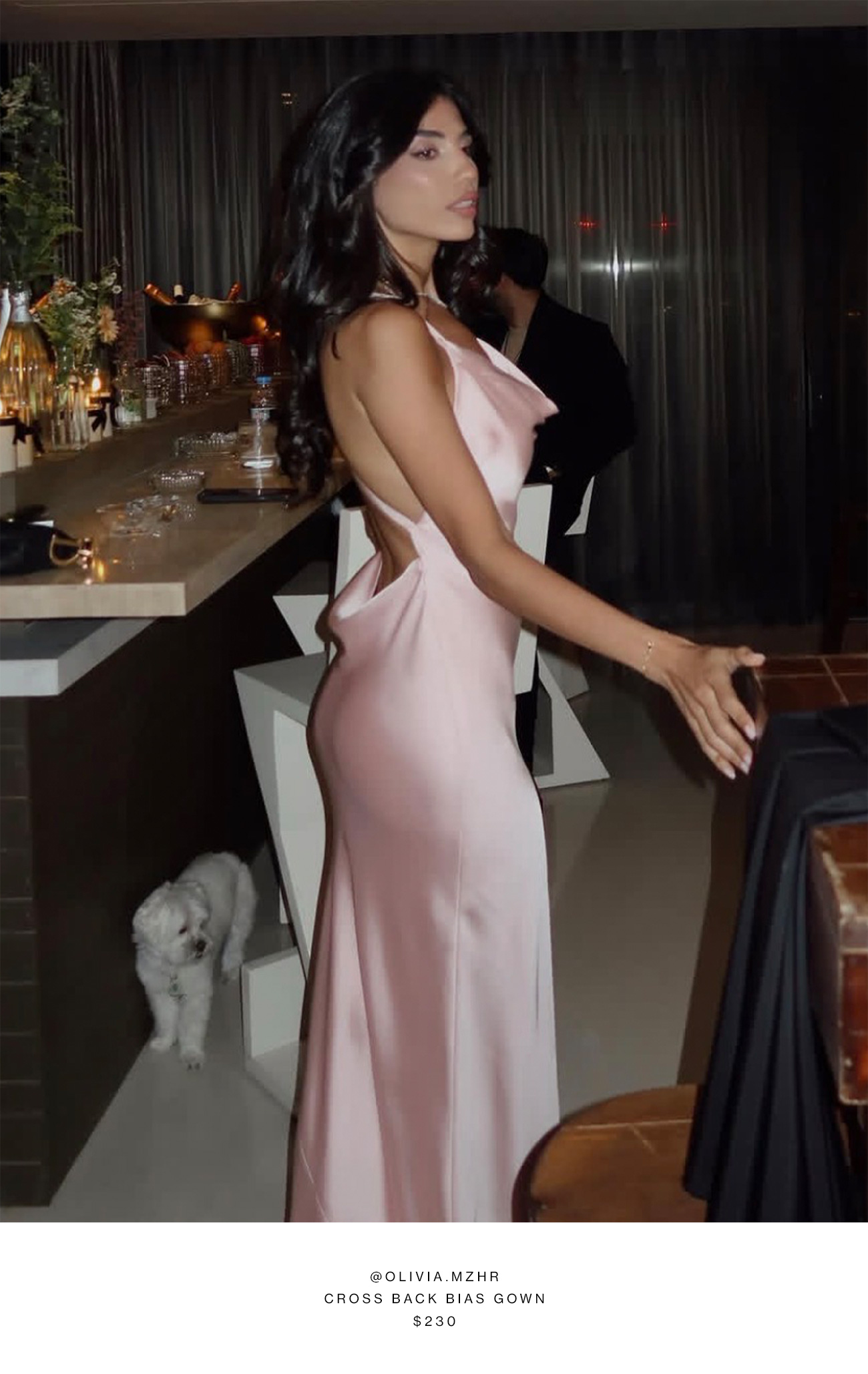 CROSS BACK BIAS GOWN
