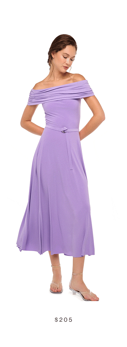 COWL HOODED FLARED DRESS