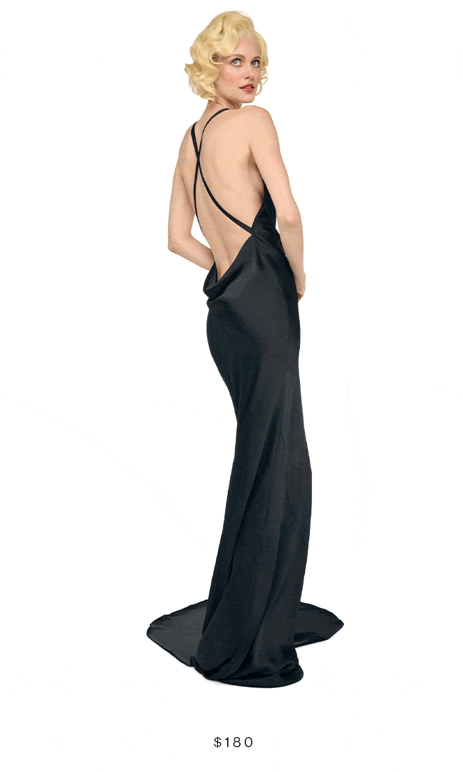 CROSS BACK BIAS GOWN W/ TRAIN
