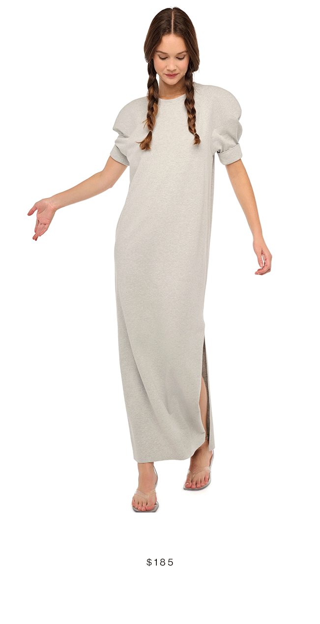 SHORT SLEEVE BOMBER 1980S LONG DRESS