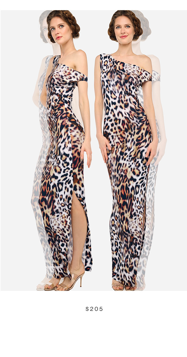 DROP SHOULDER FITTED GOWN