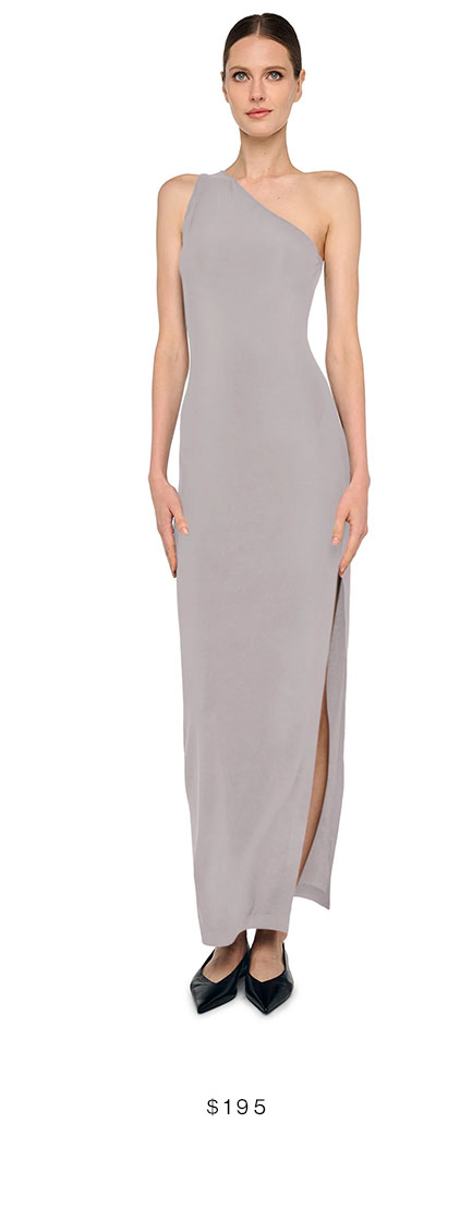 ONE SHOULDER LONG DRESS W/ SIDE SLIT