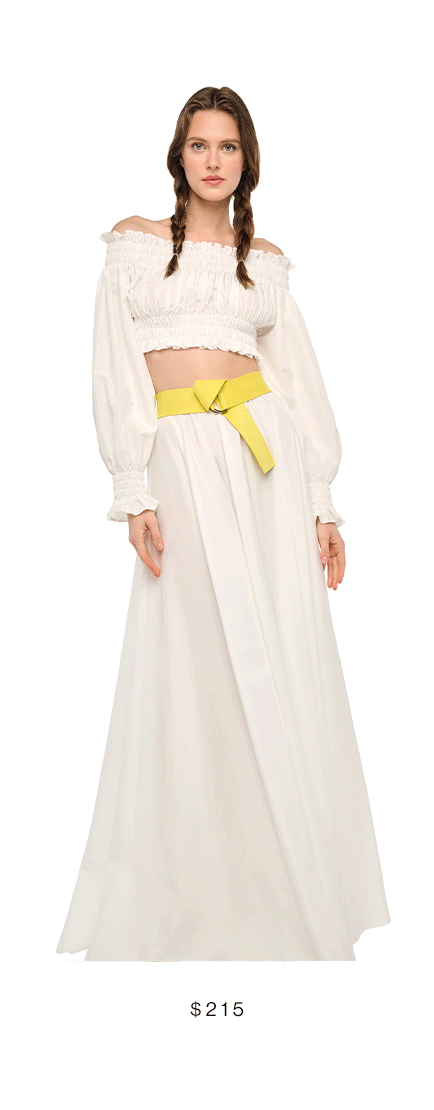 LONG SLEEVE PEASANT CROPPED TOP
