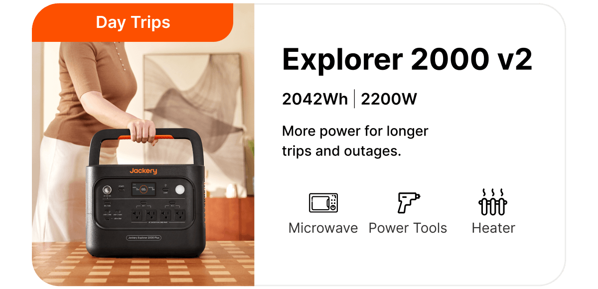 Explorer 2000 v2 2042Wh|2200W More power for longertrips and outages