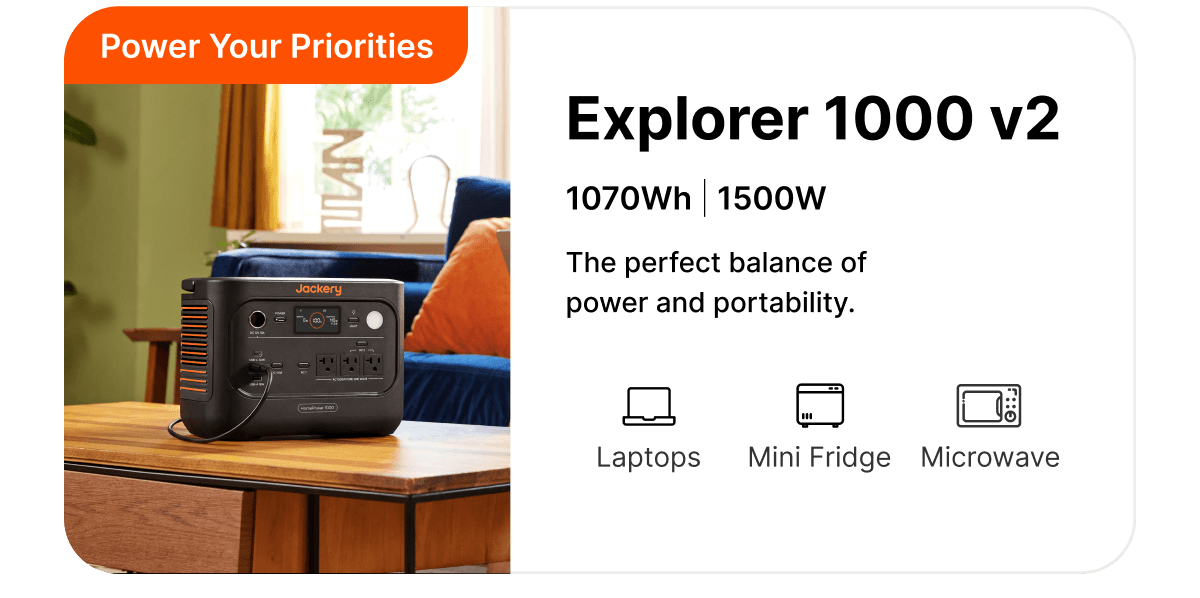 Explorer 1000 v2 1070Wh 1500W The perfect balance of power andportability.