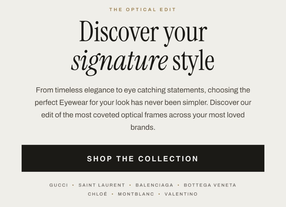 The Optical Edit - discover your signature style