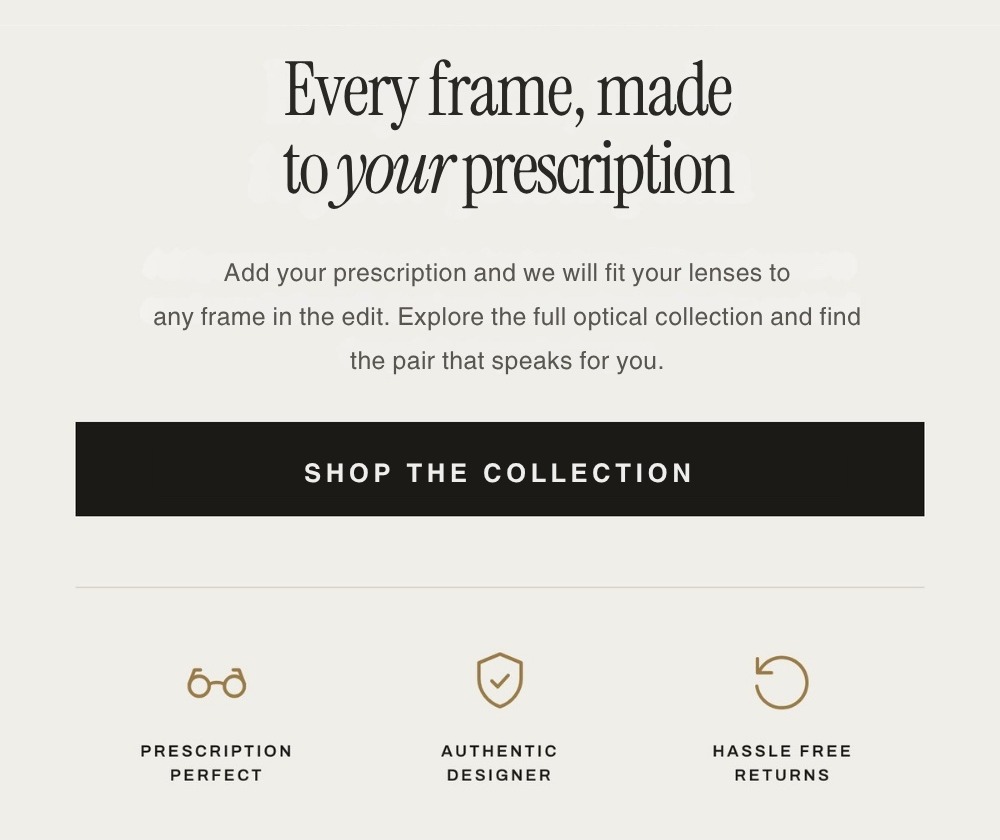 Every frame made to your prescription - shop all optical