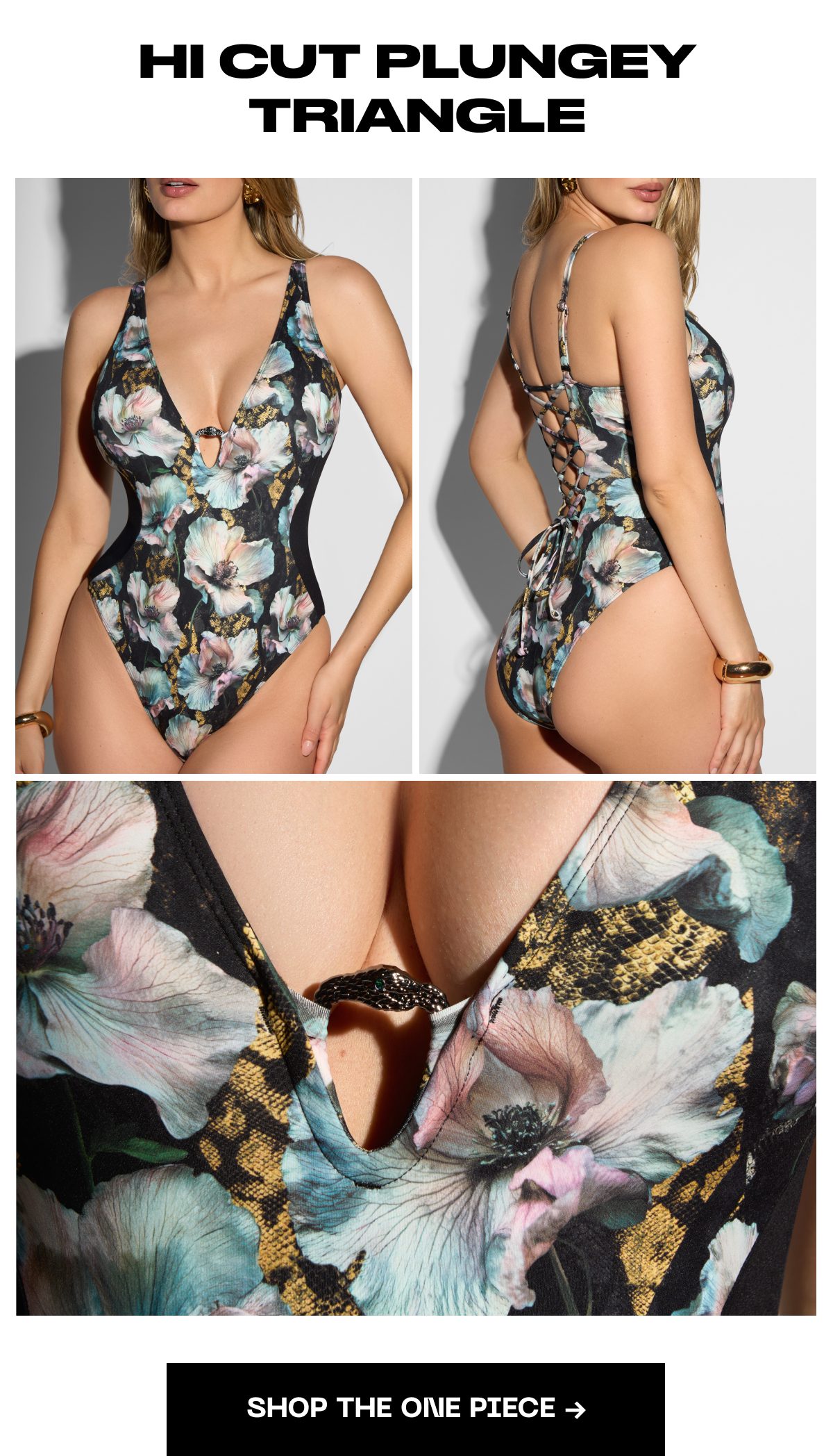 Hi cut plungey triangle shop the one piece