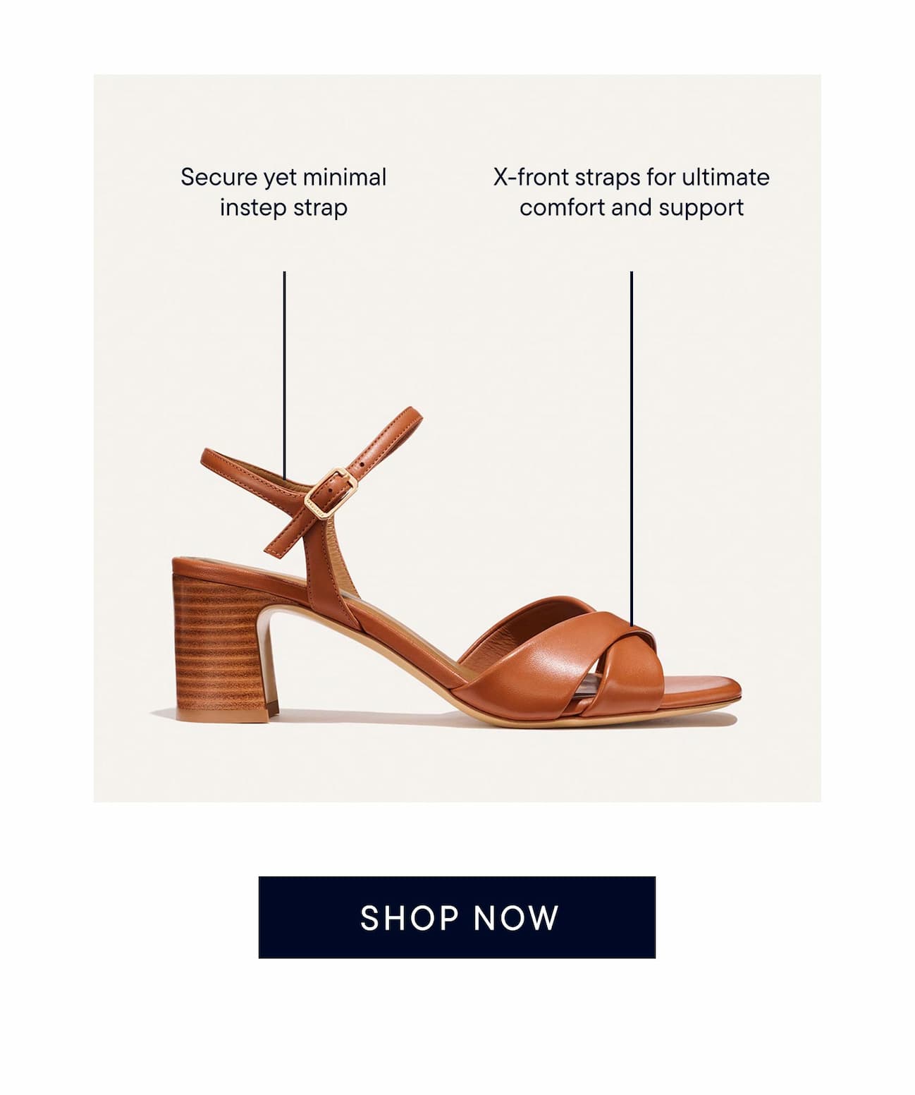 Secure yet minimal instep strap. X-front straps for ultimate comfort and support.