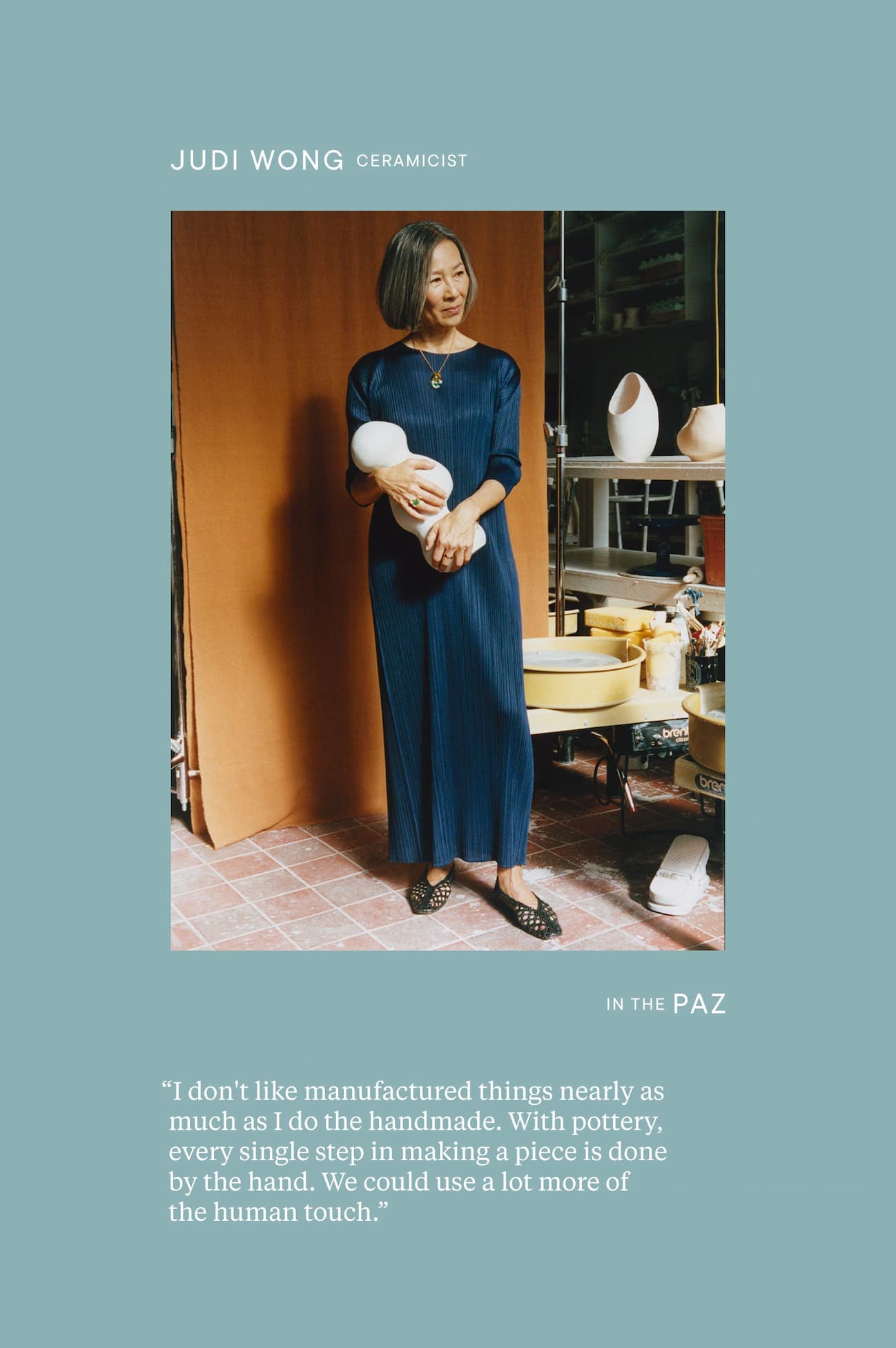 Judi Wong, ceramicist, in The Paz