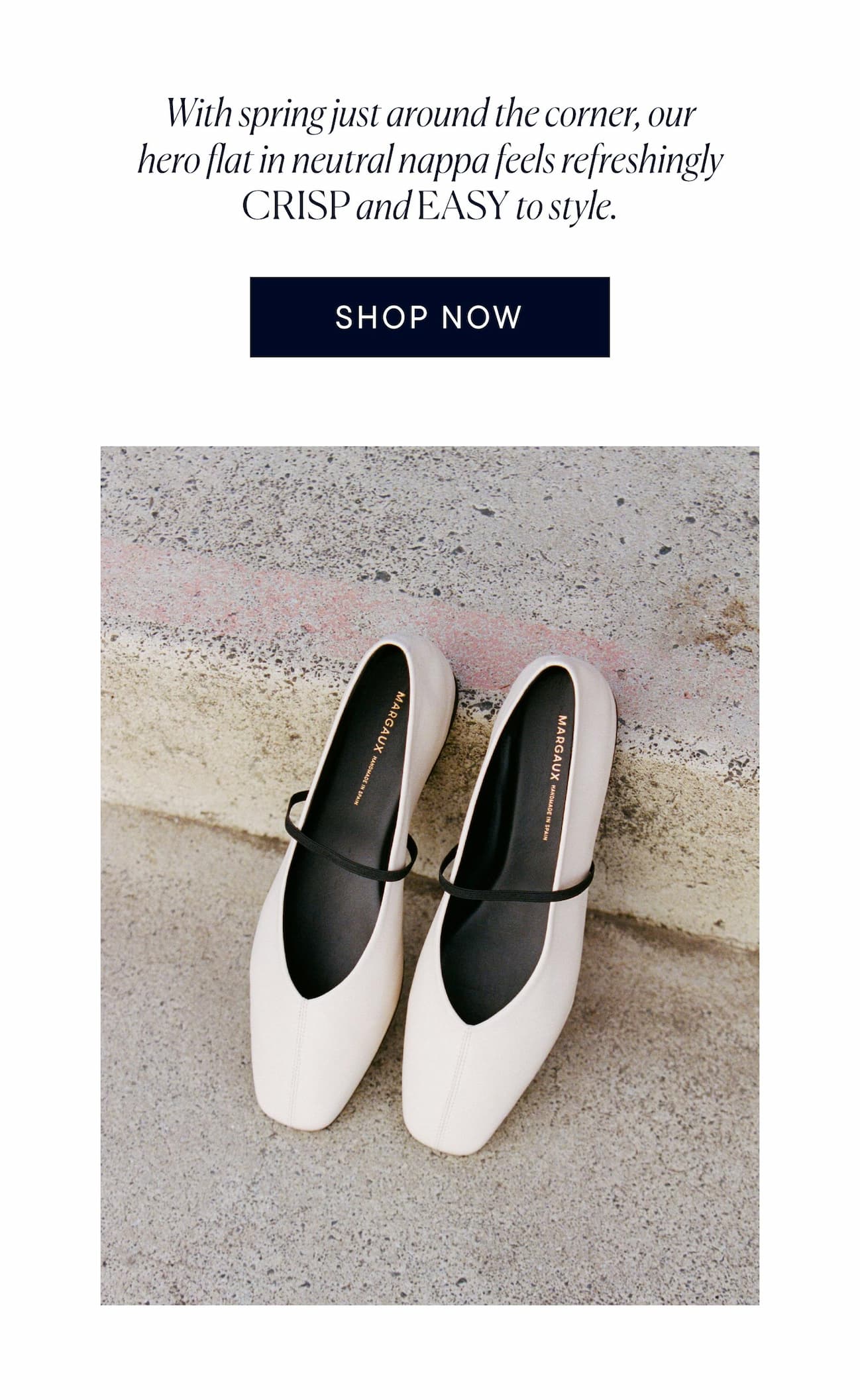 With spring just around the corner, our hero flat in neutral Napa feels refreshingly crisp and easy to style. Shop Now.