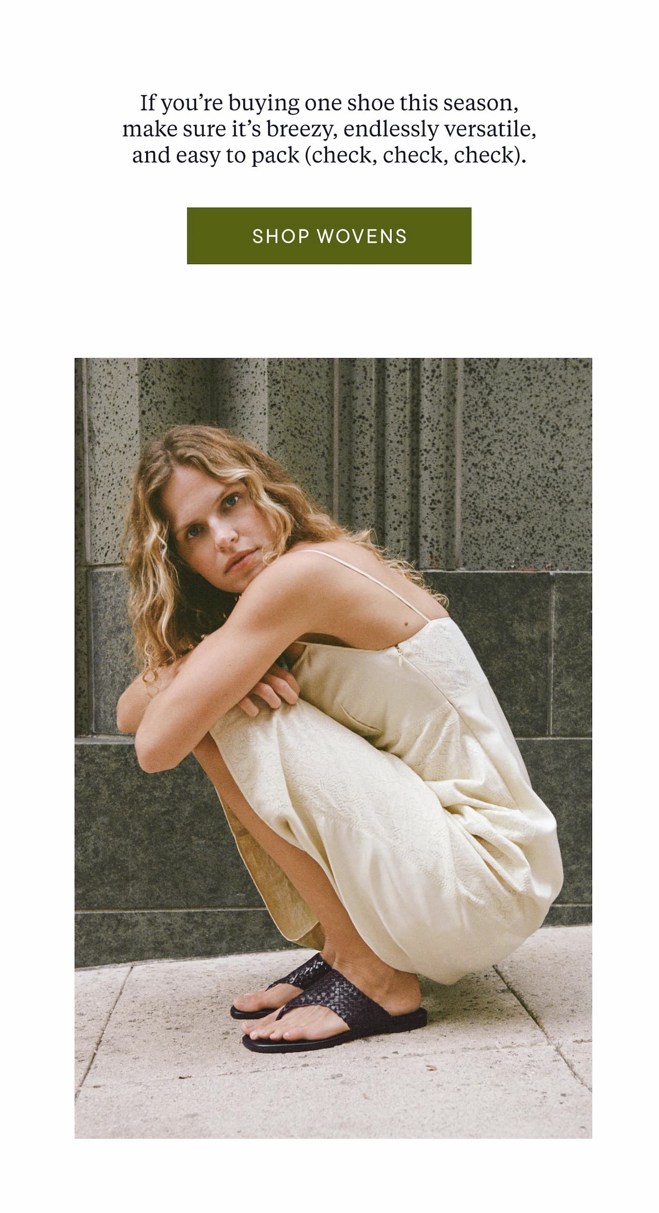 If you're buying one shoe this season, make sure it's breezy, endlessly versatile, and easy to pack (check, check, check).