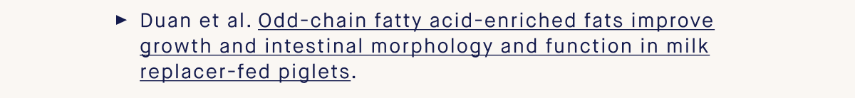 Duan et al. Odd-chain fatty acid-enriched fats improve growth and intestinal morphology and function in milk replacer-fed piglets