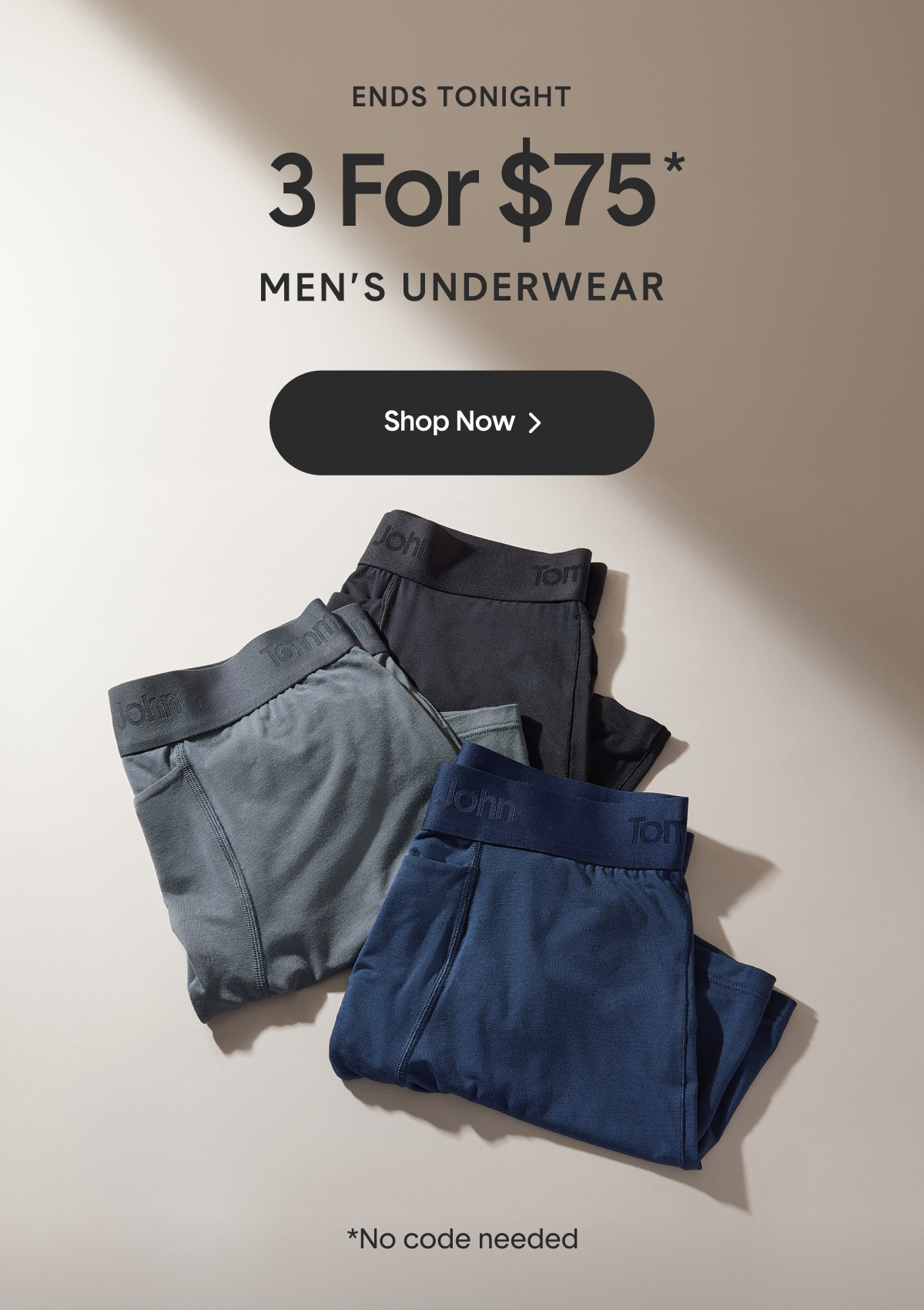 Shop Men's Underwear | 3 For $75* >