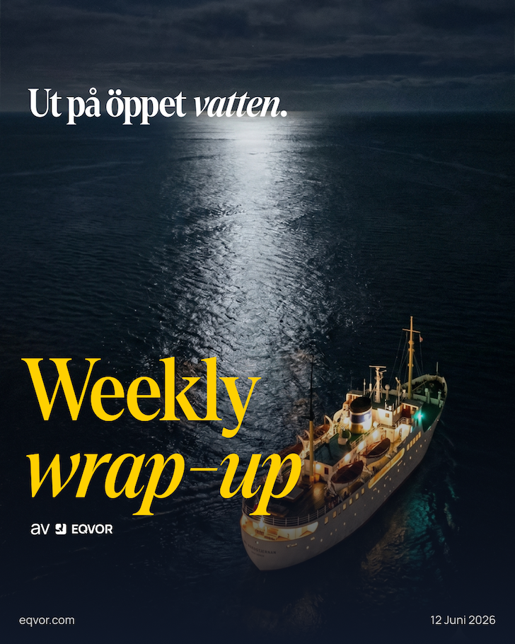 Weekly Wrap-Up: Ut på öppet vatten.