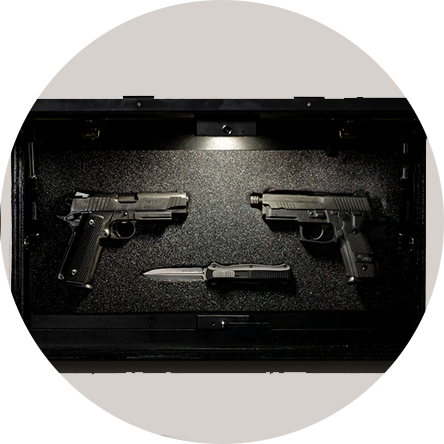 Uses customizable foam to fit any handguns, docs, or prescribed drugs.