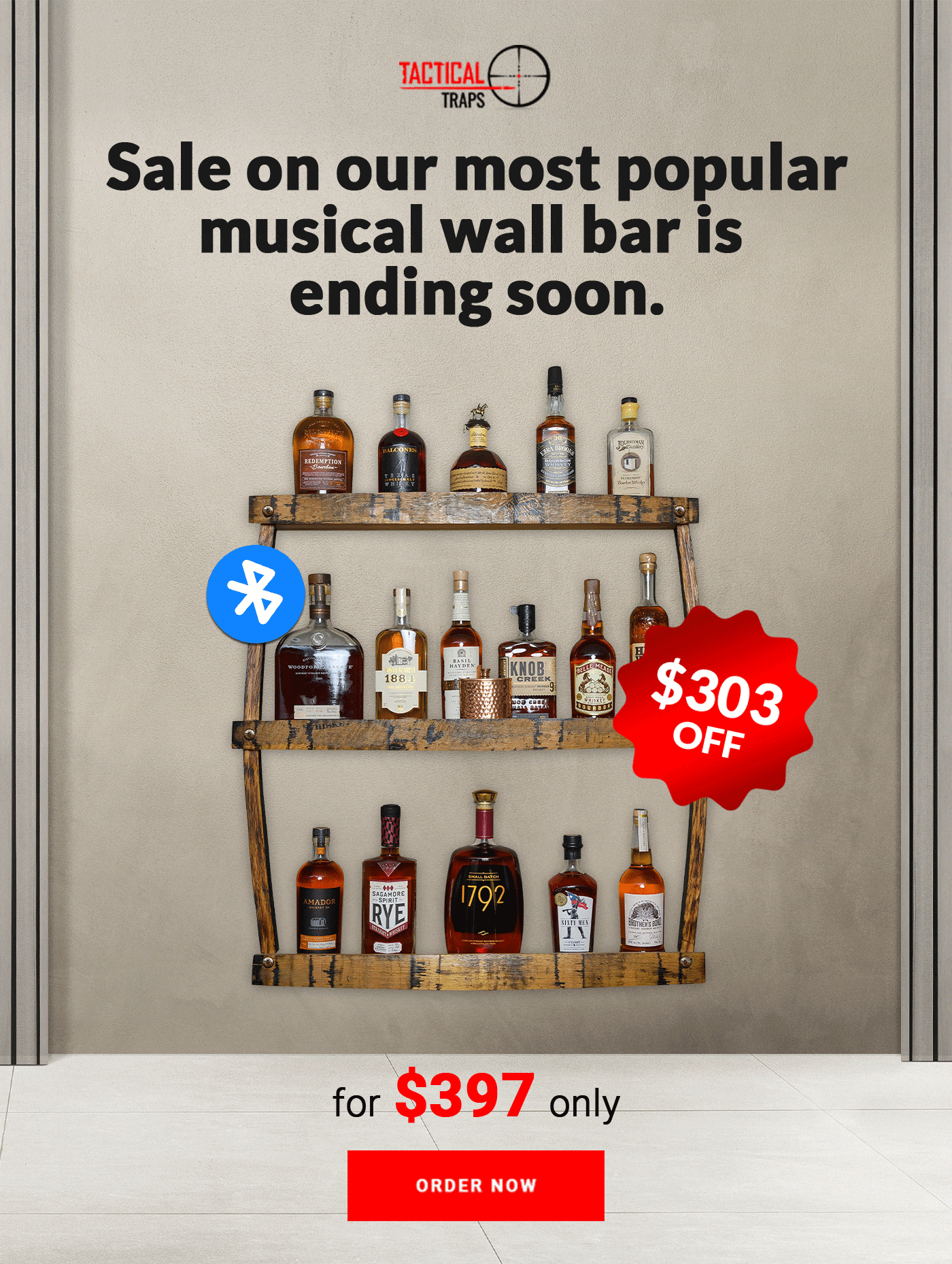 Sale on our most popular musical wall bar is ending soon.